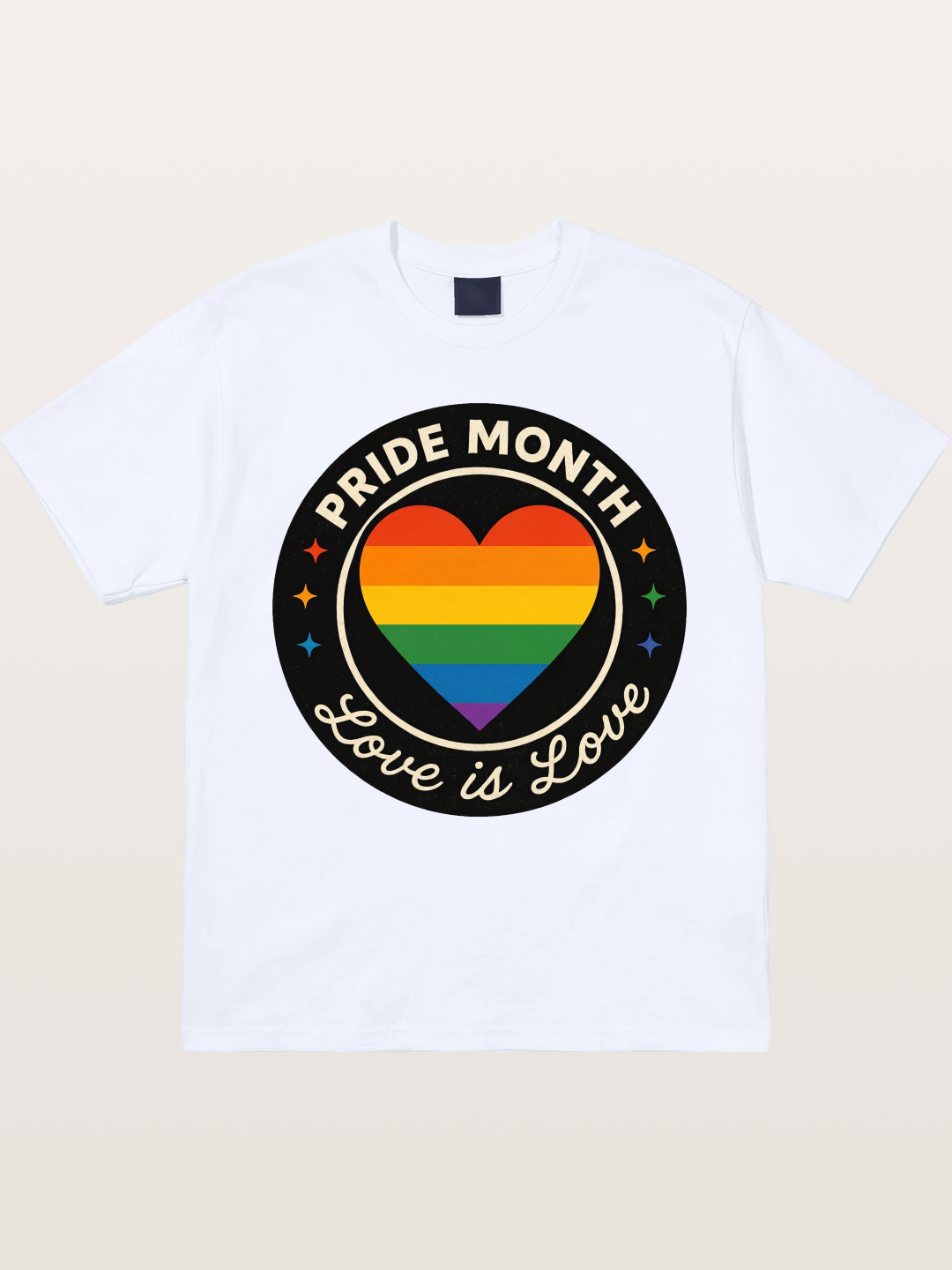 Pride Month Love Is Love Heart Badge Gildan T-shirt