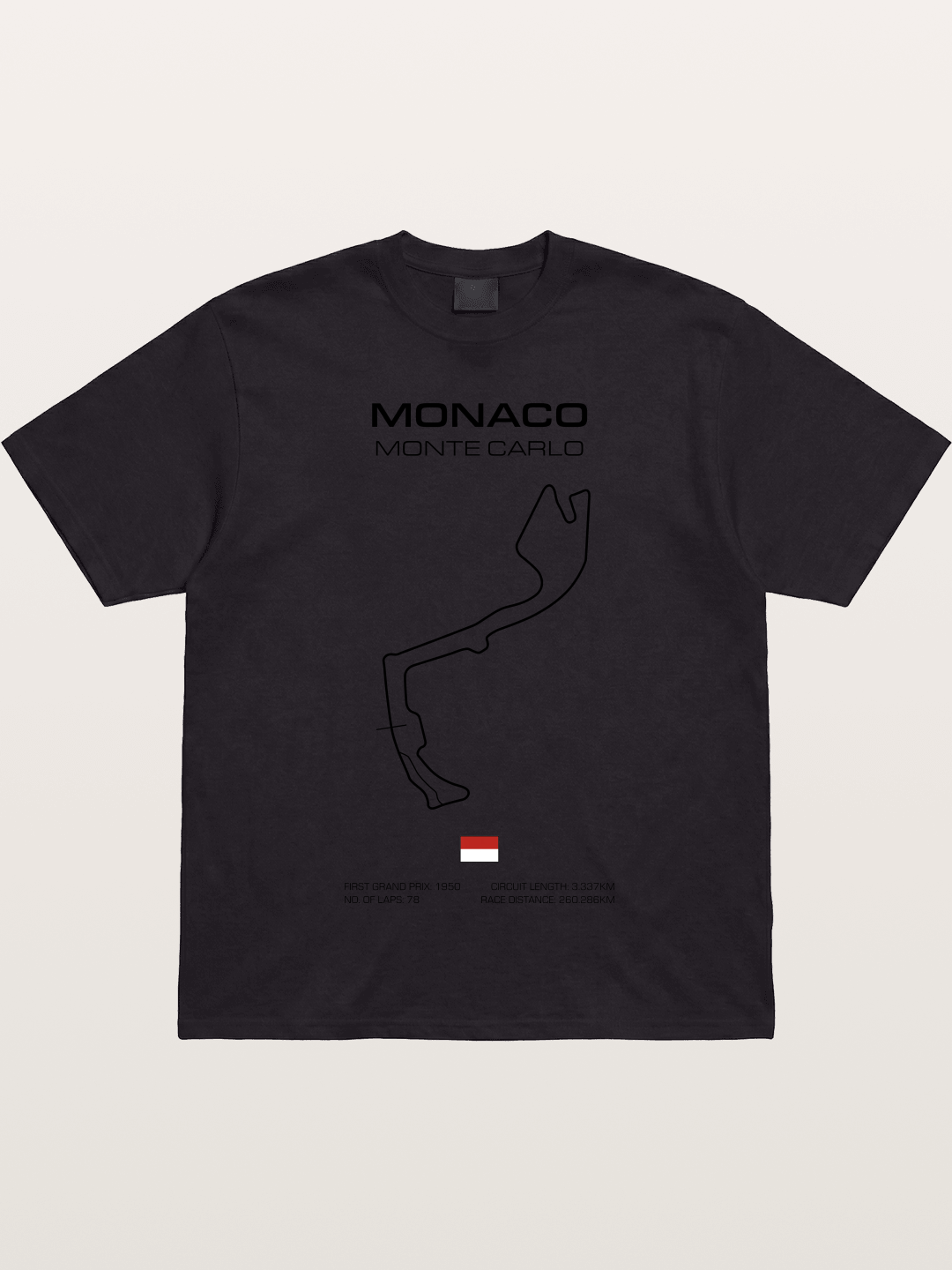 Monaco Circuit Minimal Line With Flag Gildan T-shirt