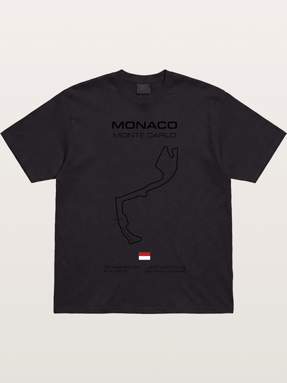 Monaco Circuit Minimal Line With Flag Gildan T-shirt