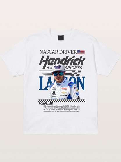 NASCAR Driver Kyle Larson Magazine Style Cotton T-shirt