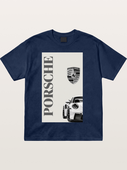 Porsche Minimal Emblem Art Cotton T-shirt