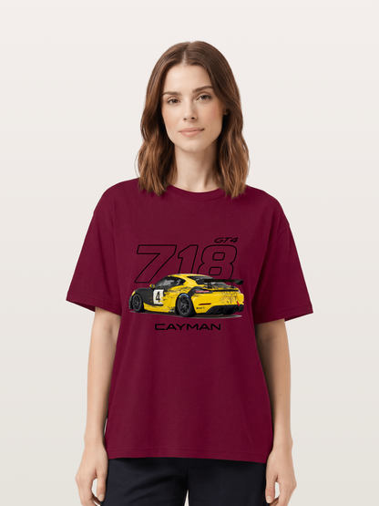 Porsche 718 Cayman GT4 Poster Gildan T-shirt