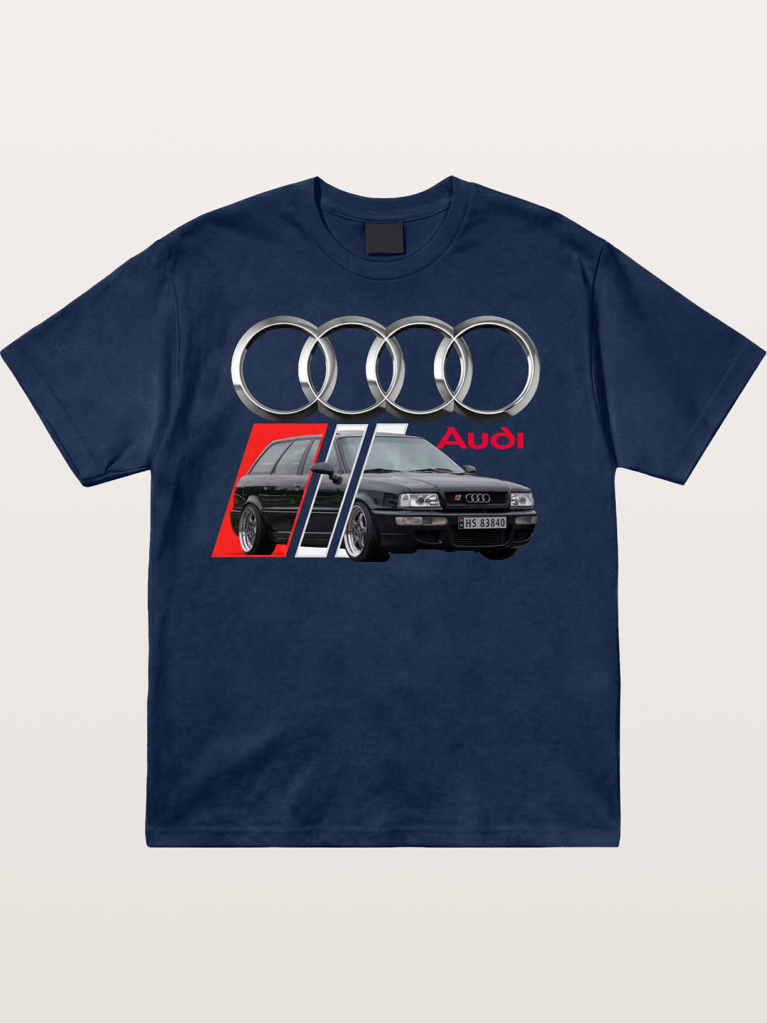 Audi Classic Car With Four Rings Cotton T-shirt