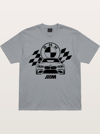 BMW M Series Checkered Flag Print Gildan T-shirt