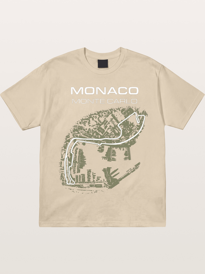 Monaco Grand Prix Vintage City Circuit Map Gildan T-shirt