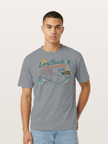 California Long Beach Race Poster Cotton T-shirt