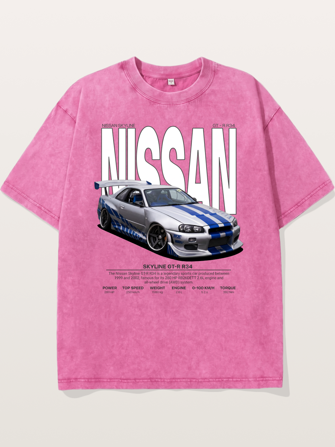 Nissan Skyline GT-R R34 Poster Washed T-shirt
