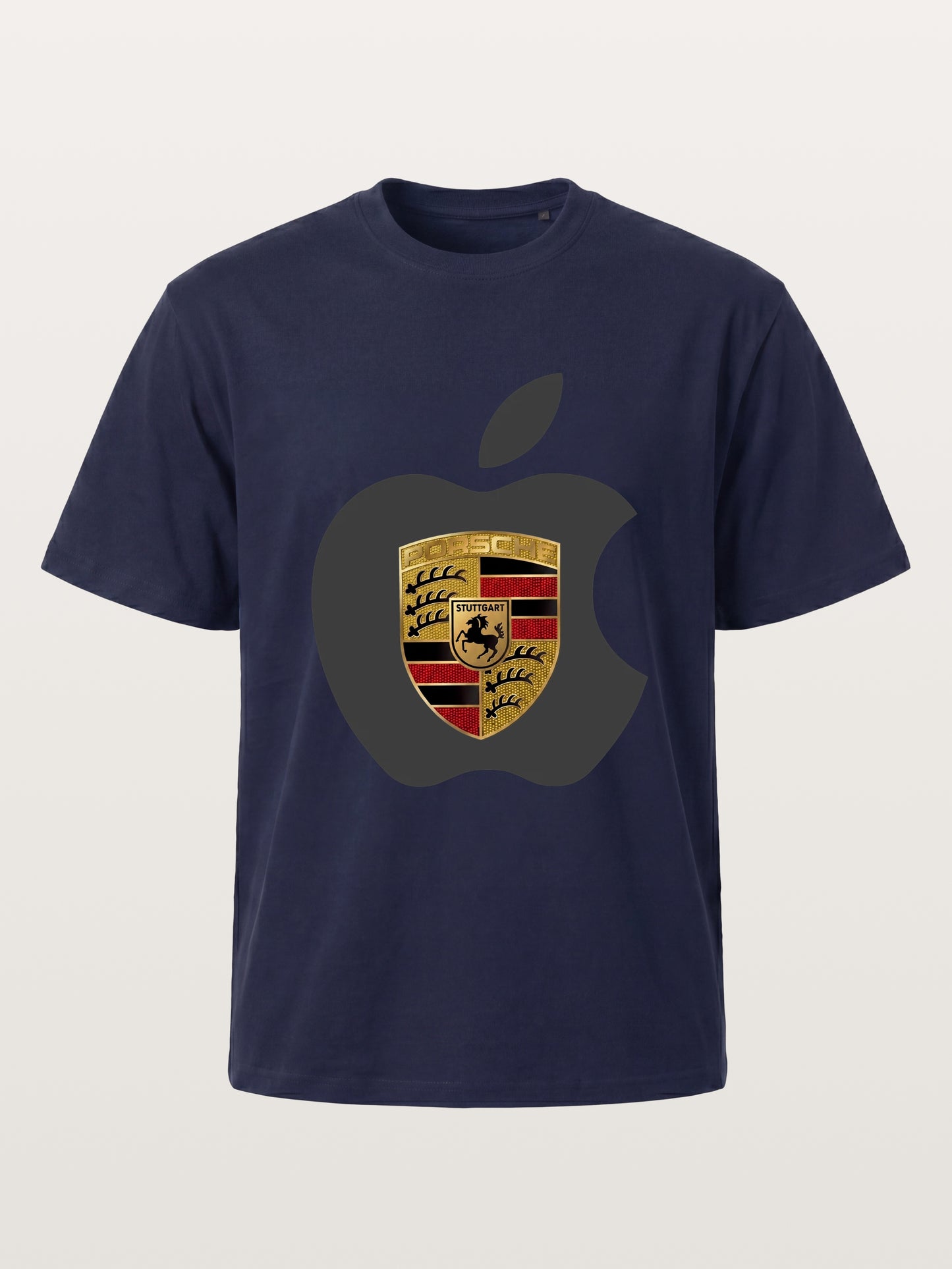 Porsche Crest Inside Apple Outline Gildan T-shirt