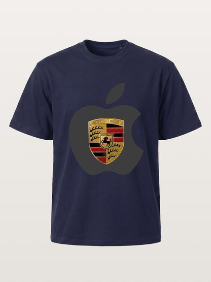 Porsche Crest Inside Apple Outline Gildan T-shirt