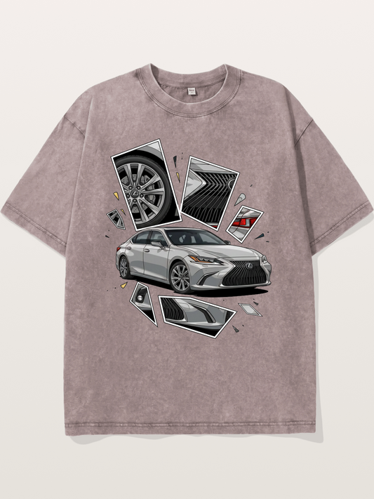 Lexus Sedan Exploded View Washed T-shirt