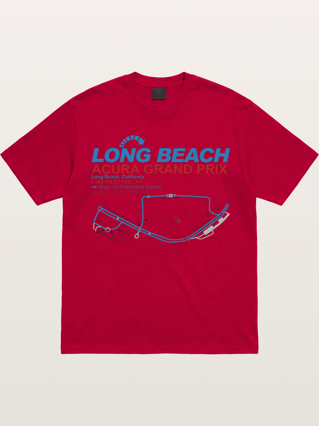 Long Beach Grand Prix Map Gildan T-shirt