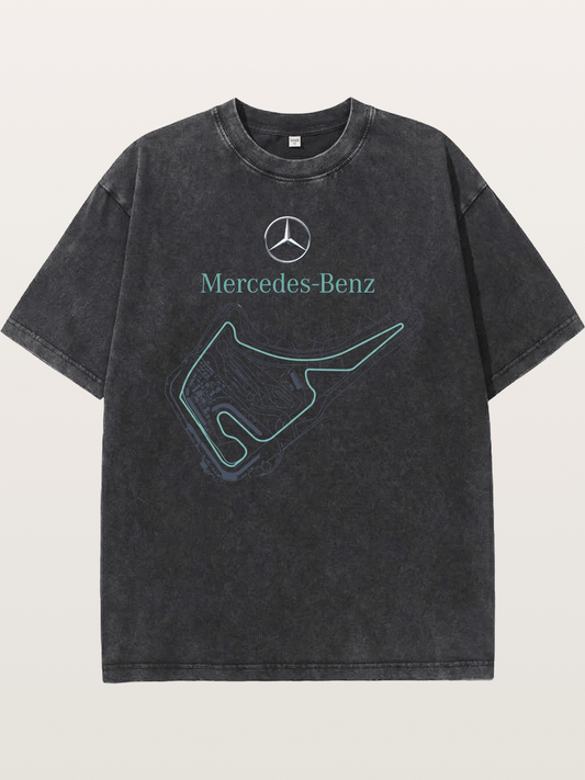 Mercedes Benz Circuit Track Graphic Washed T-shirt