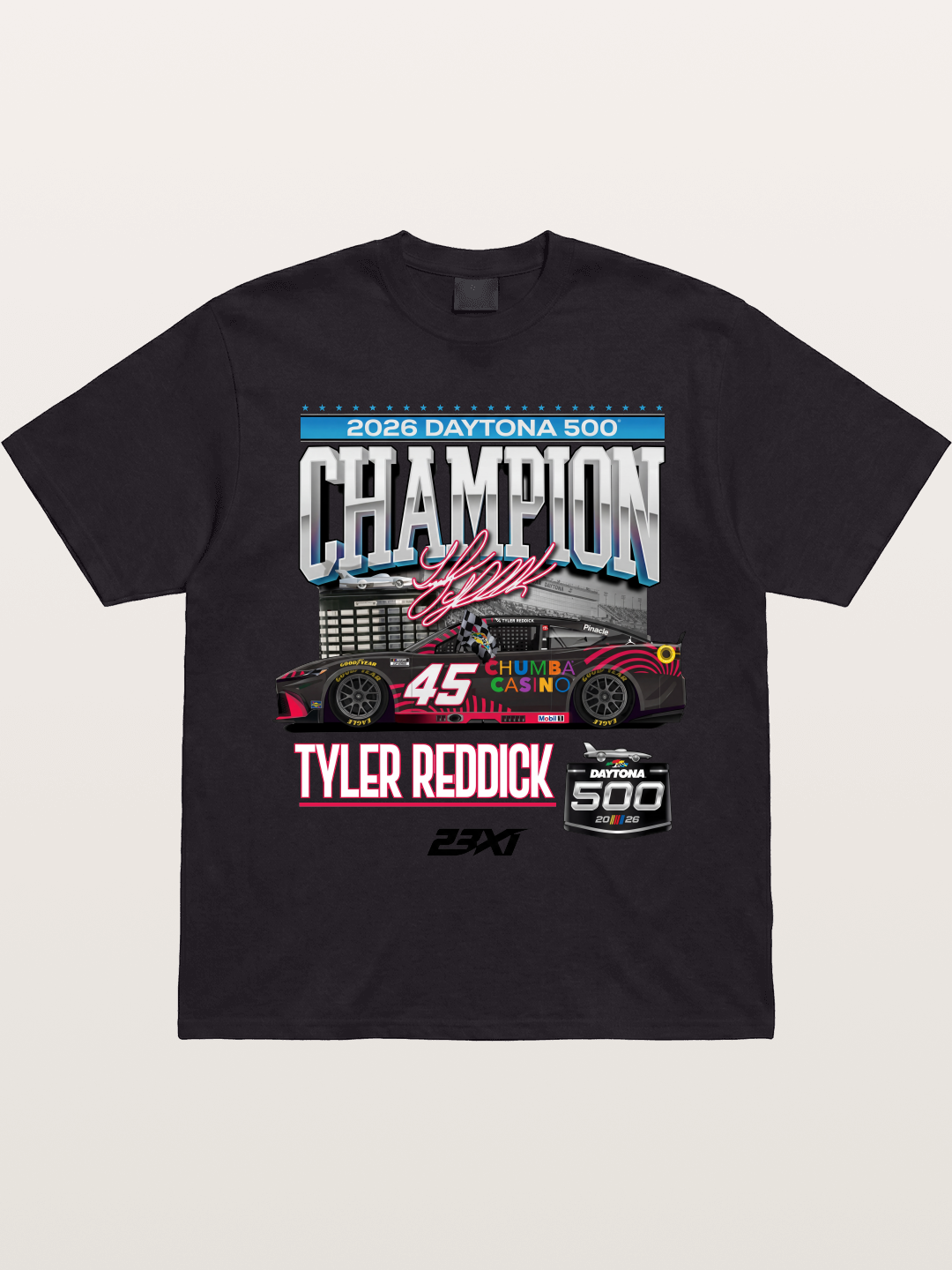 Tyler Reddick Daytona 500 Champion Print Gildan T-shirt
