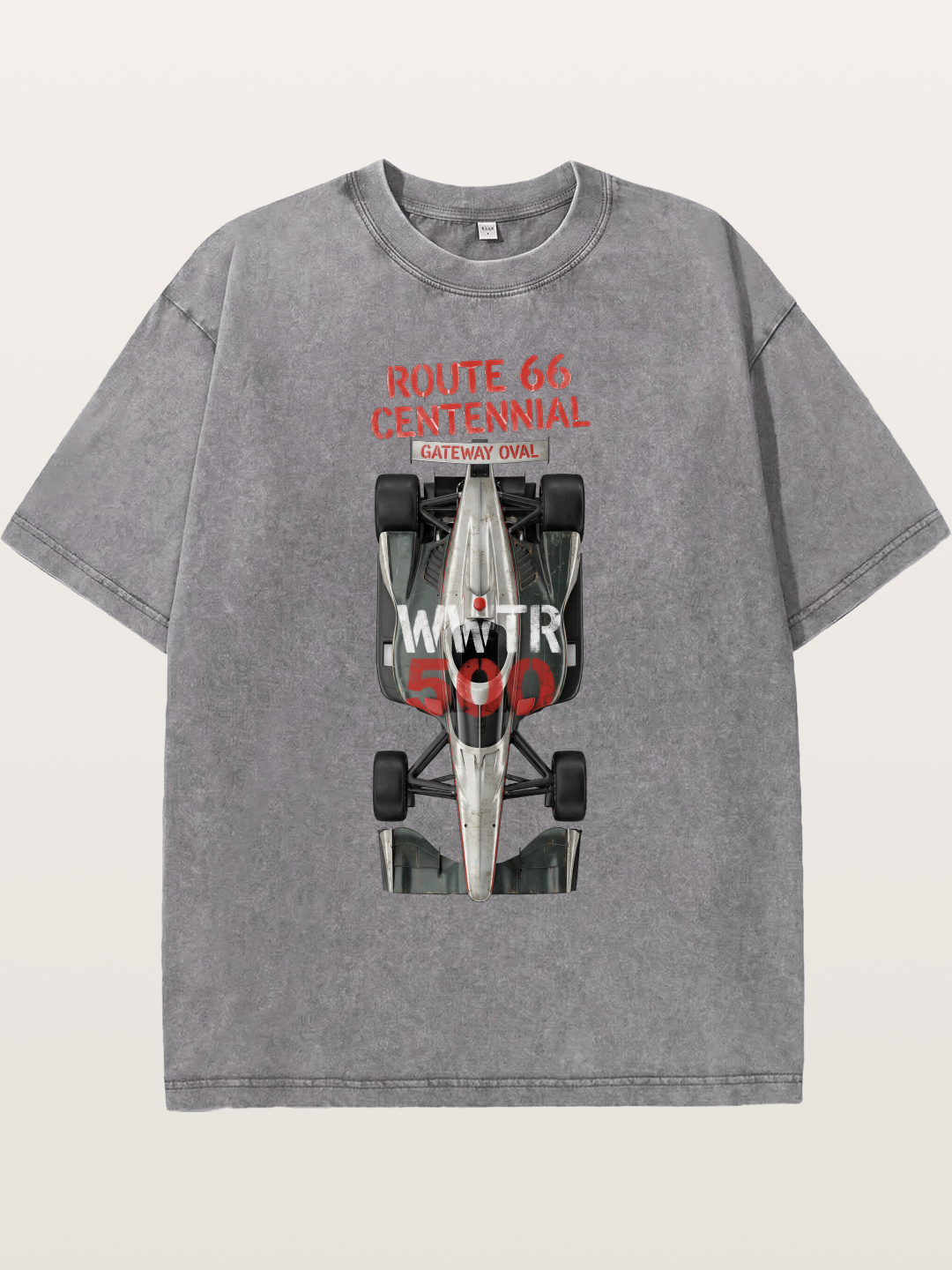 Back View Route66 IndyCar Washed T-shirt