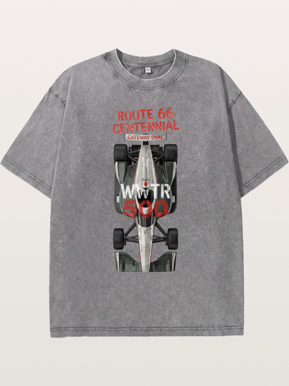 Back View Route66 IndyCar Washed T-shirt