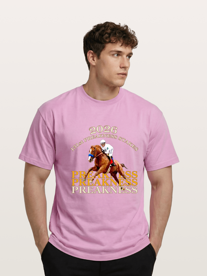 151st Preakness Jockey on Chestnut Horse Gildan T-shirt