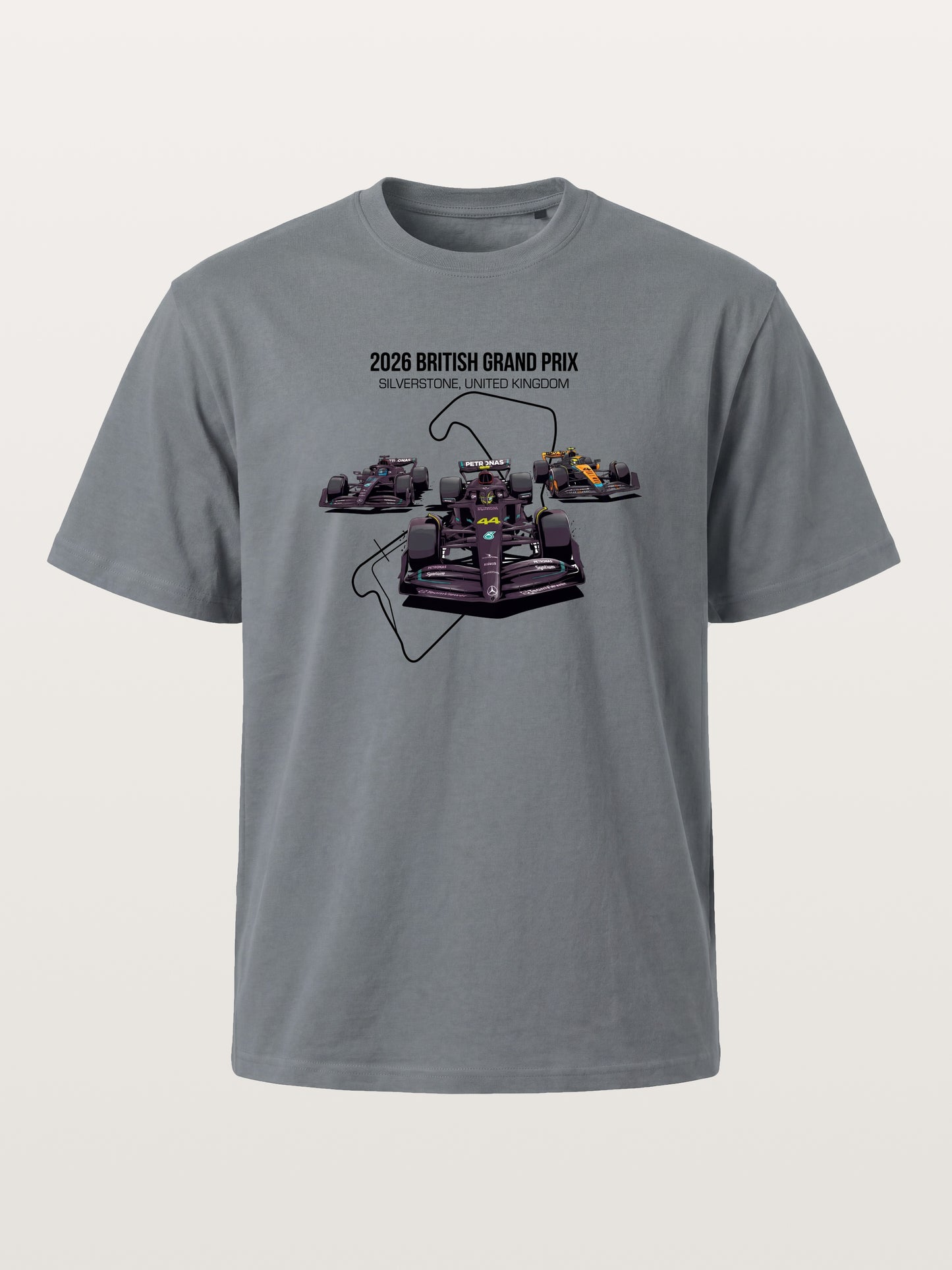 F1 Cars Silverstone Track Overlay Cotton T-shirt