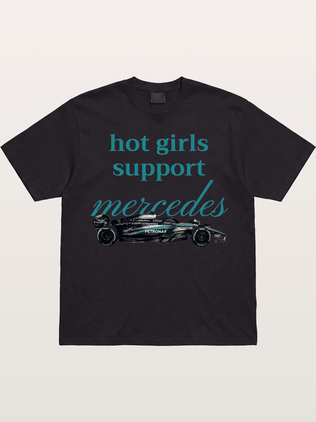 Mercedes F1 Racing Text Print Gildan T-shirt