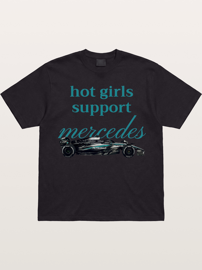 Mercedes F1 Racing Text Print Gildan T-shirt