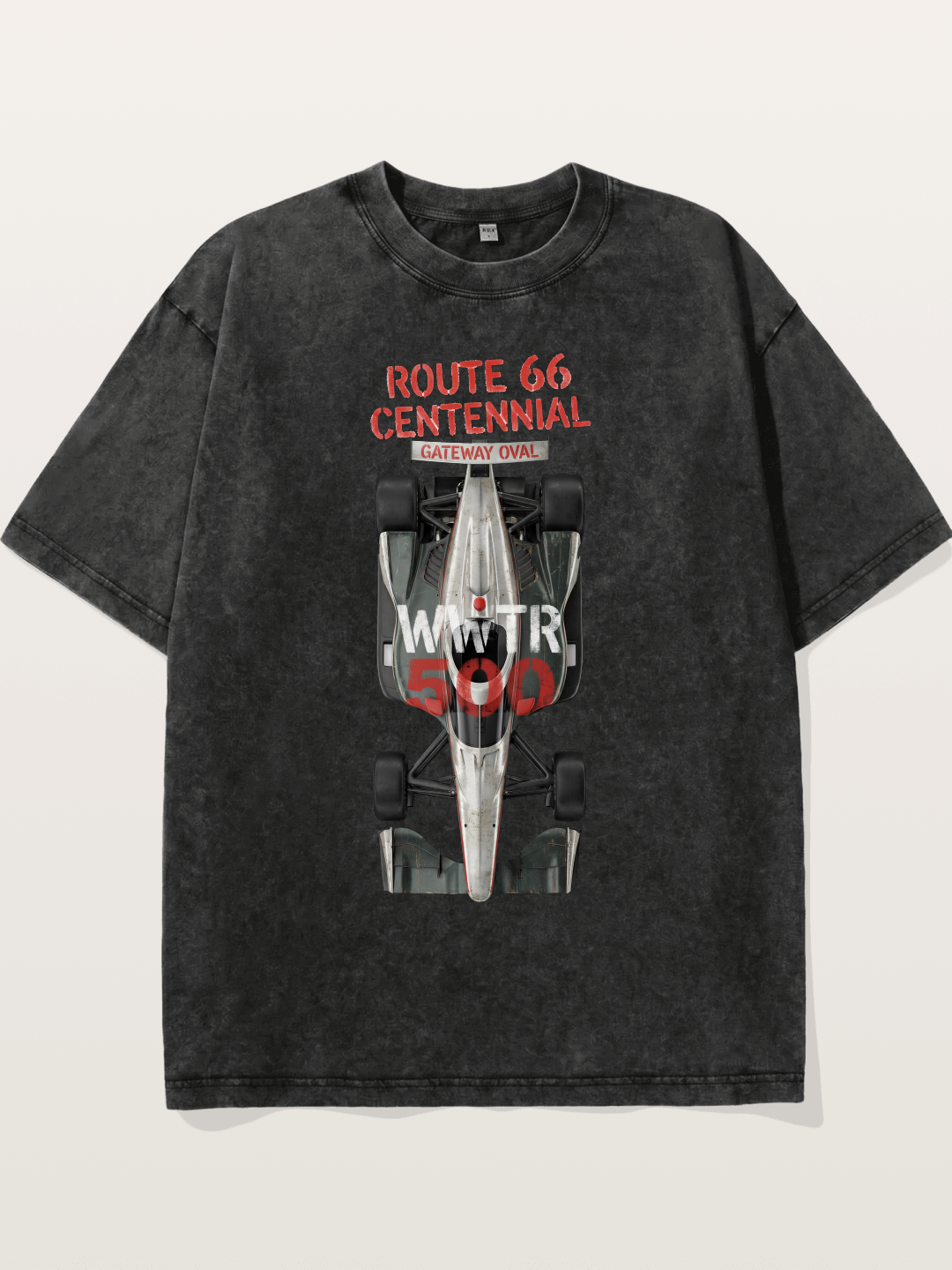 Back View Route66 IndyCar Washed T-shirt