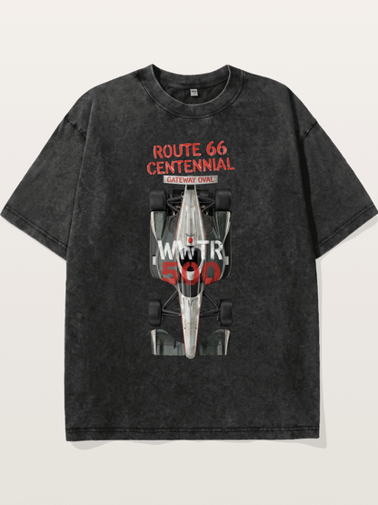 Back View Route66 IndyCar Washed T-shirt