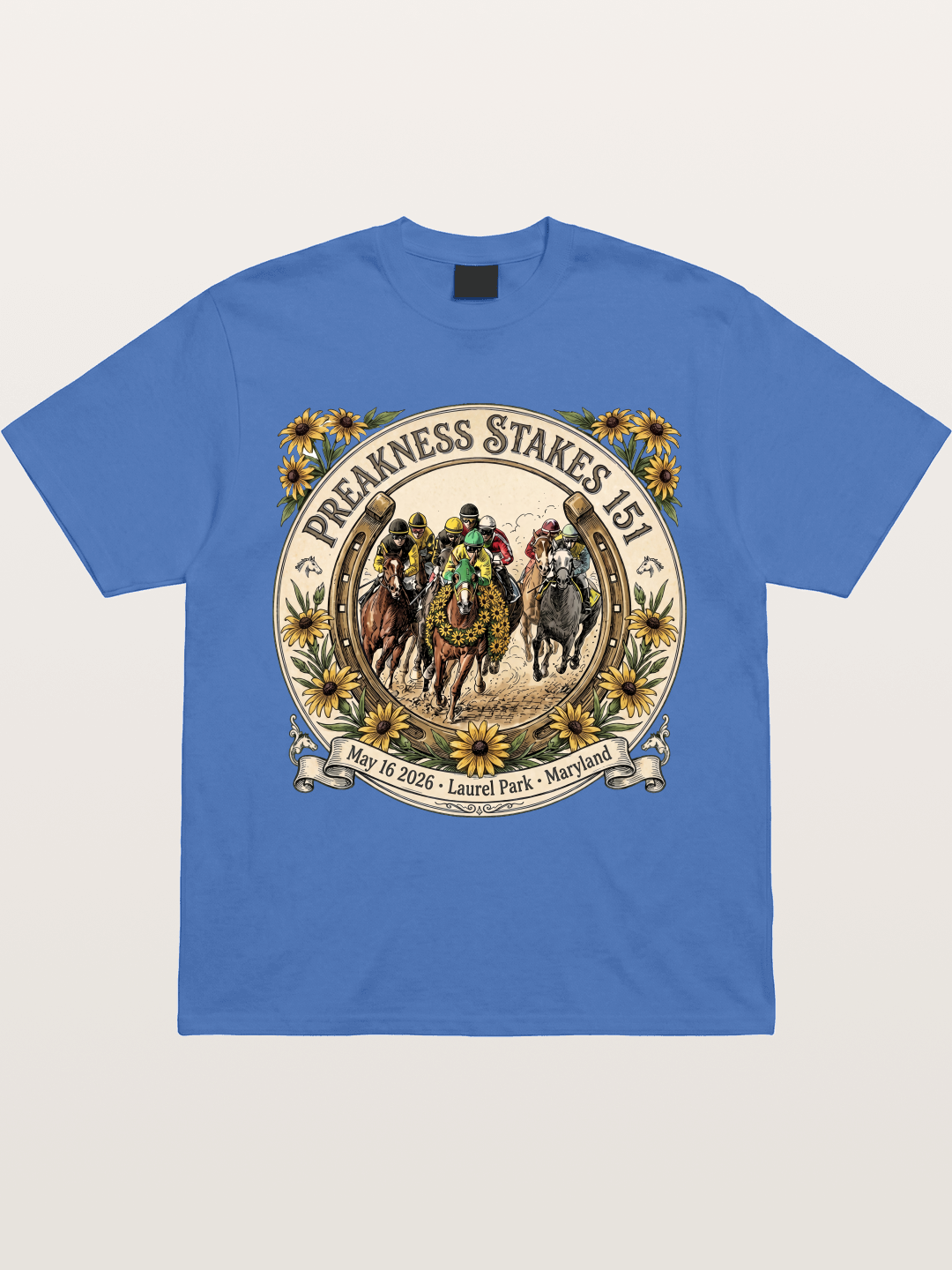 151st Preakness Stakes Horseshoe Badge Gildan T-shirt