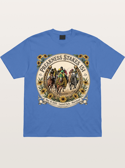 151st Preakness Stakes Horseshoe Badge Gildan T-shirt