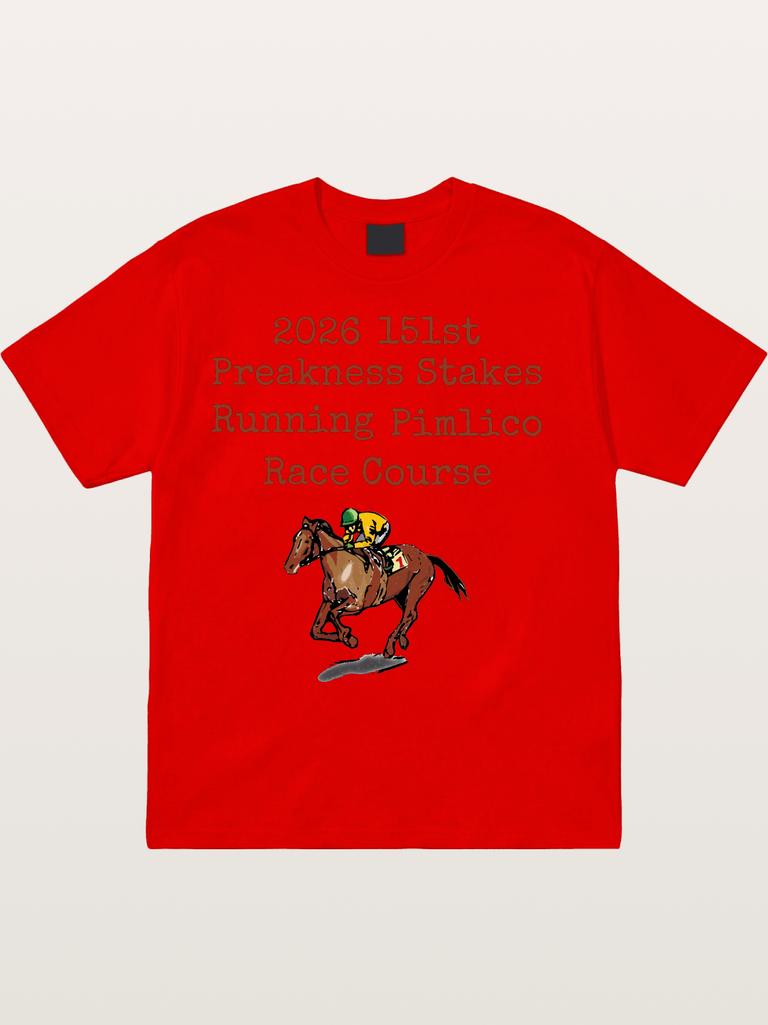 151st Preakness Yellow Silks Horse Cotton T-shirt