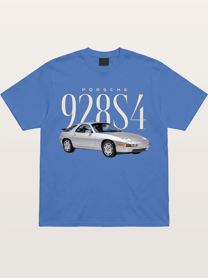 Porsche 928 S4 Silver Coupe Gildan T-shirt