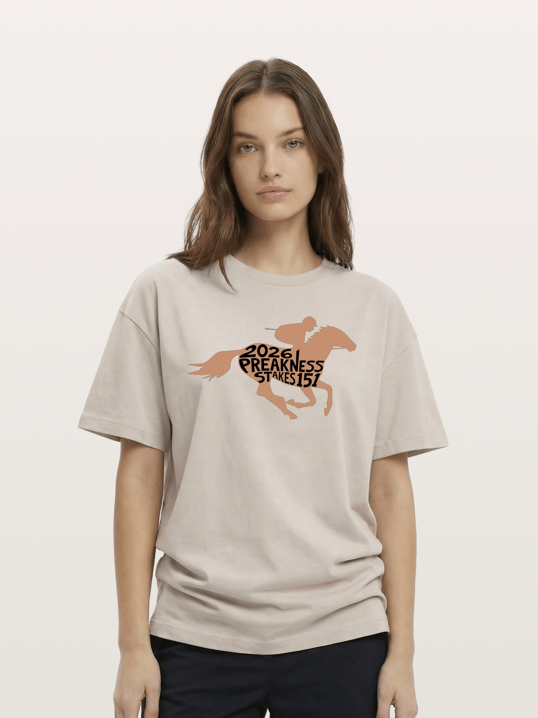 Preakness Stakes 151 Horse Silhouette Cotton T-shirt