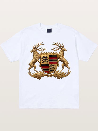 Porsche Crest Deer Artwork Gildan T-shirt