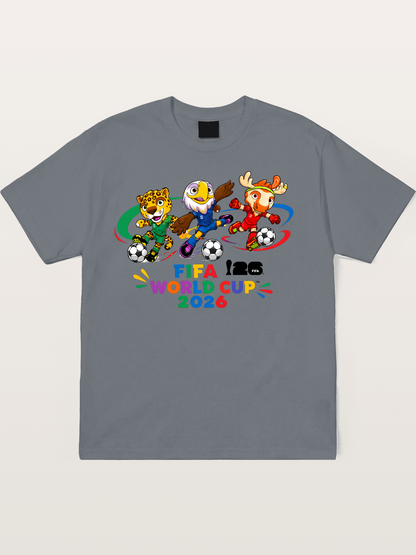 2026 World Cup Mascots Art Cotton T-shirt