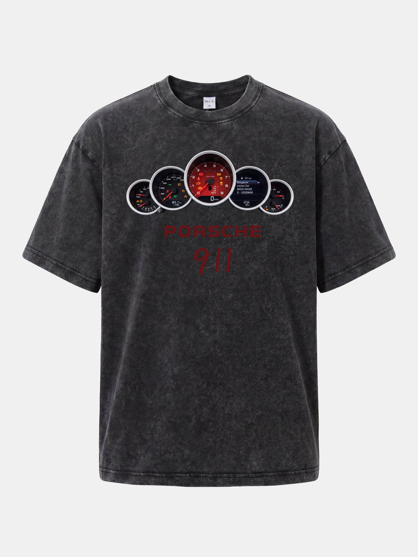 Five Piece Porsche 911 Gauge Cluster Washed T-shirt