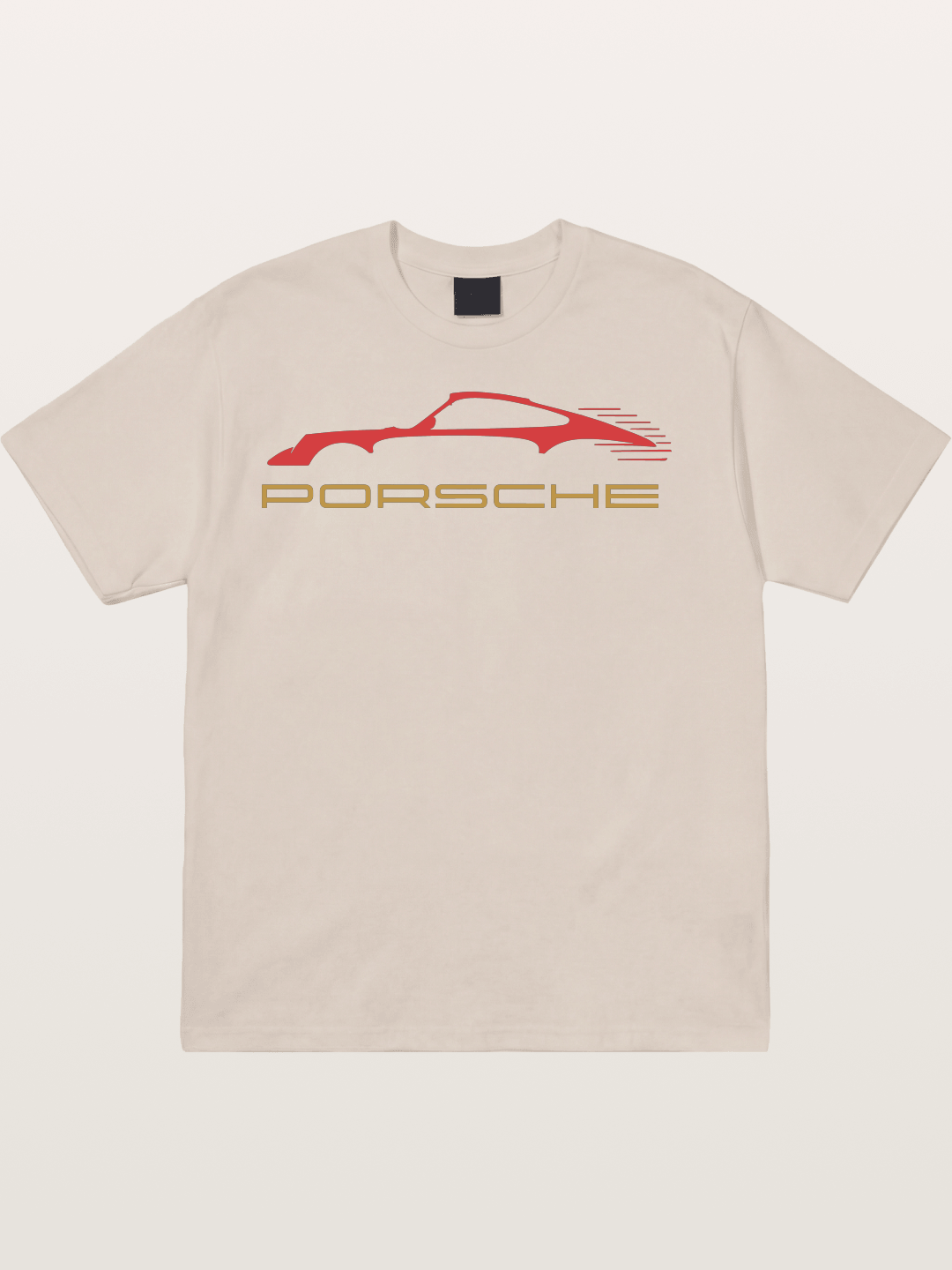 Porsche Red Sports Car Silhouette Cotton T-shirt