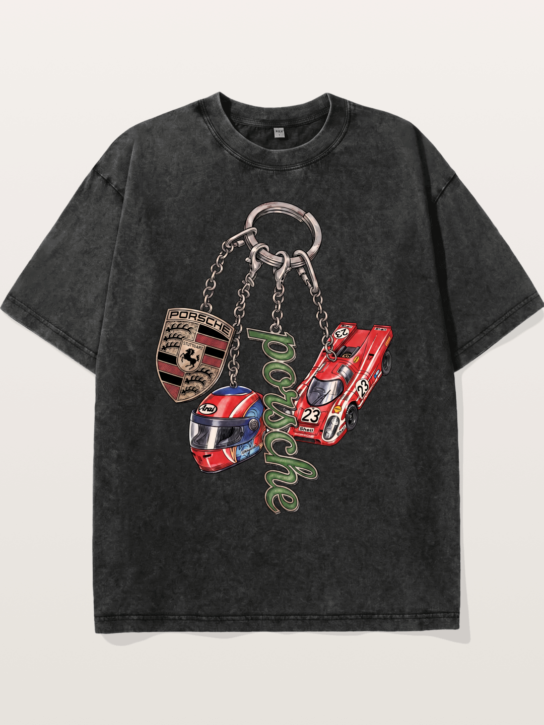 Porsche Vintage Race Charm Combo Washed T-shirt