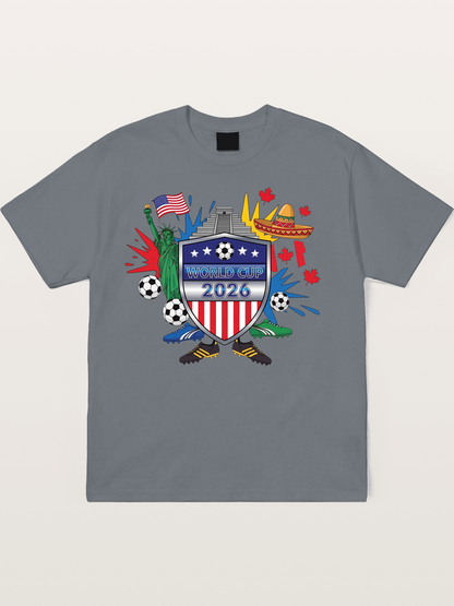 USA Mexico Canada WC Shield Cotton T-shirt