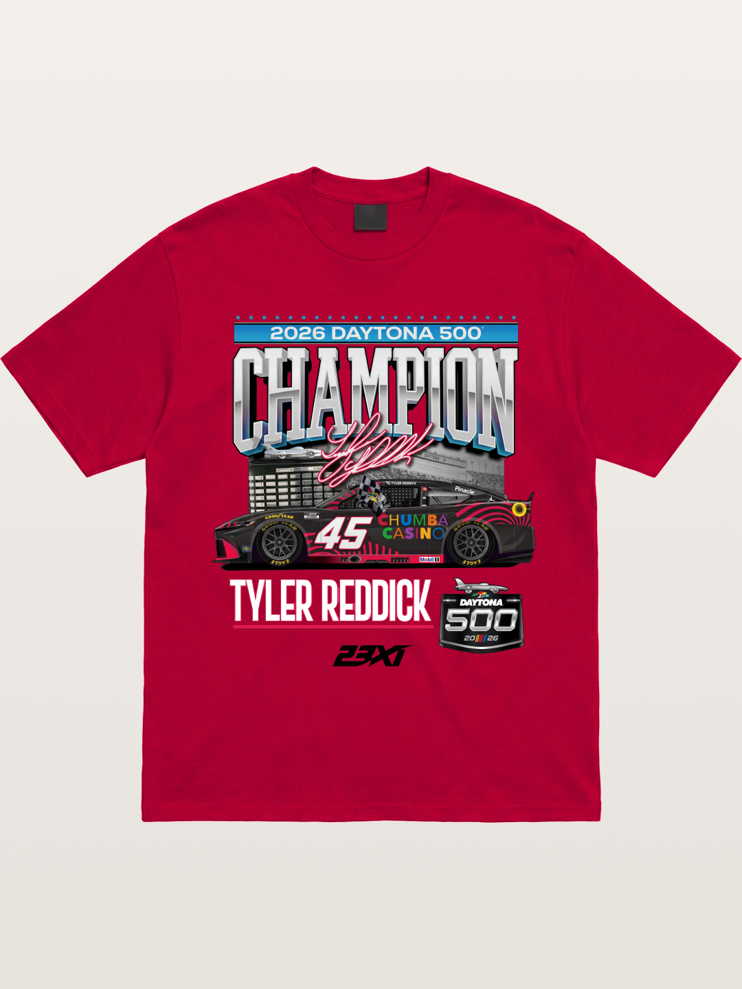 Tyler Reddick Daytona 500 Champion Print Gildan T-shirt