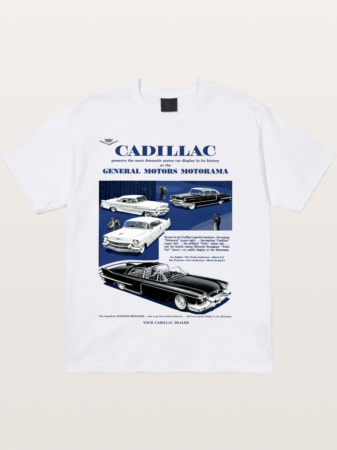 Cadillac Classic Car History Art Cotton T-shirt