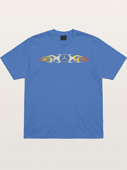 Mercedes Star Flame Stripe Gildan T-shirt