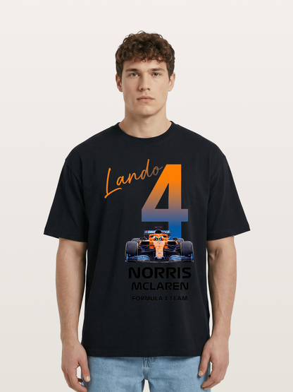 Lando Norris McLaren 4 Graphic Cotton T-shirt