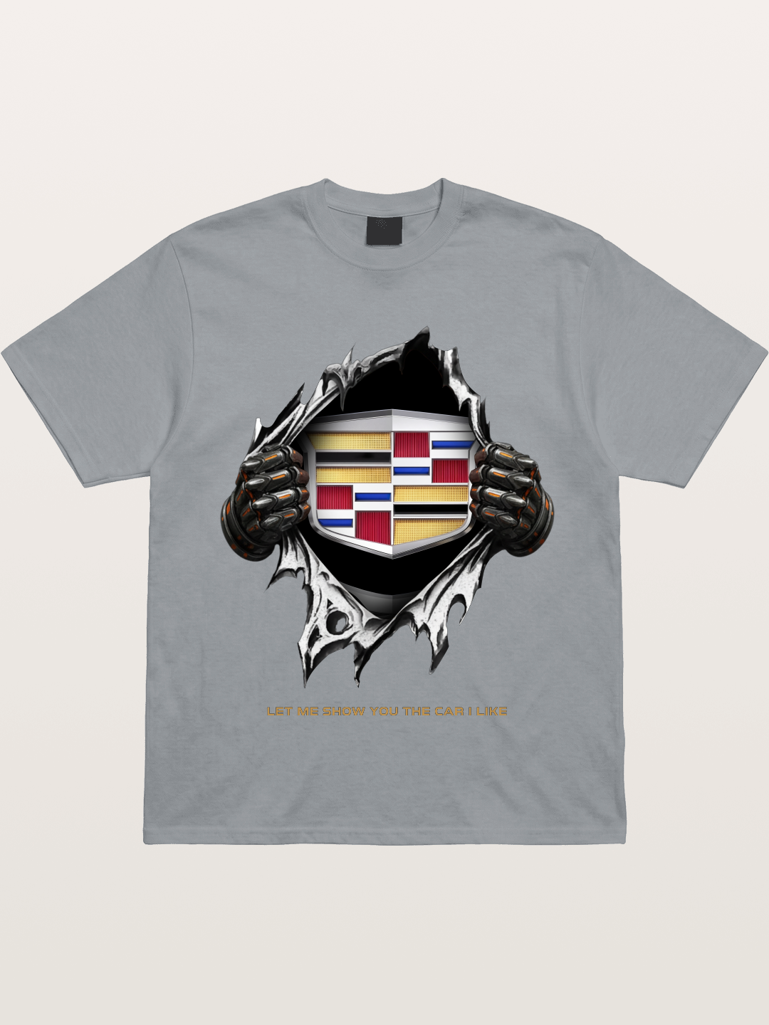 Cadillac Crest Tear Through Effect Gildan T-shirt