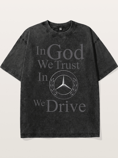 Mercedes Faith Text Art Washed T-shirt