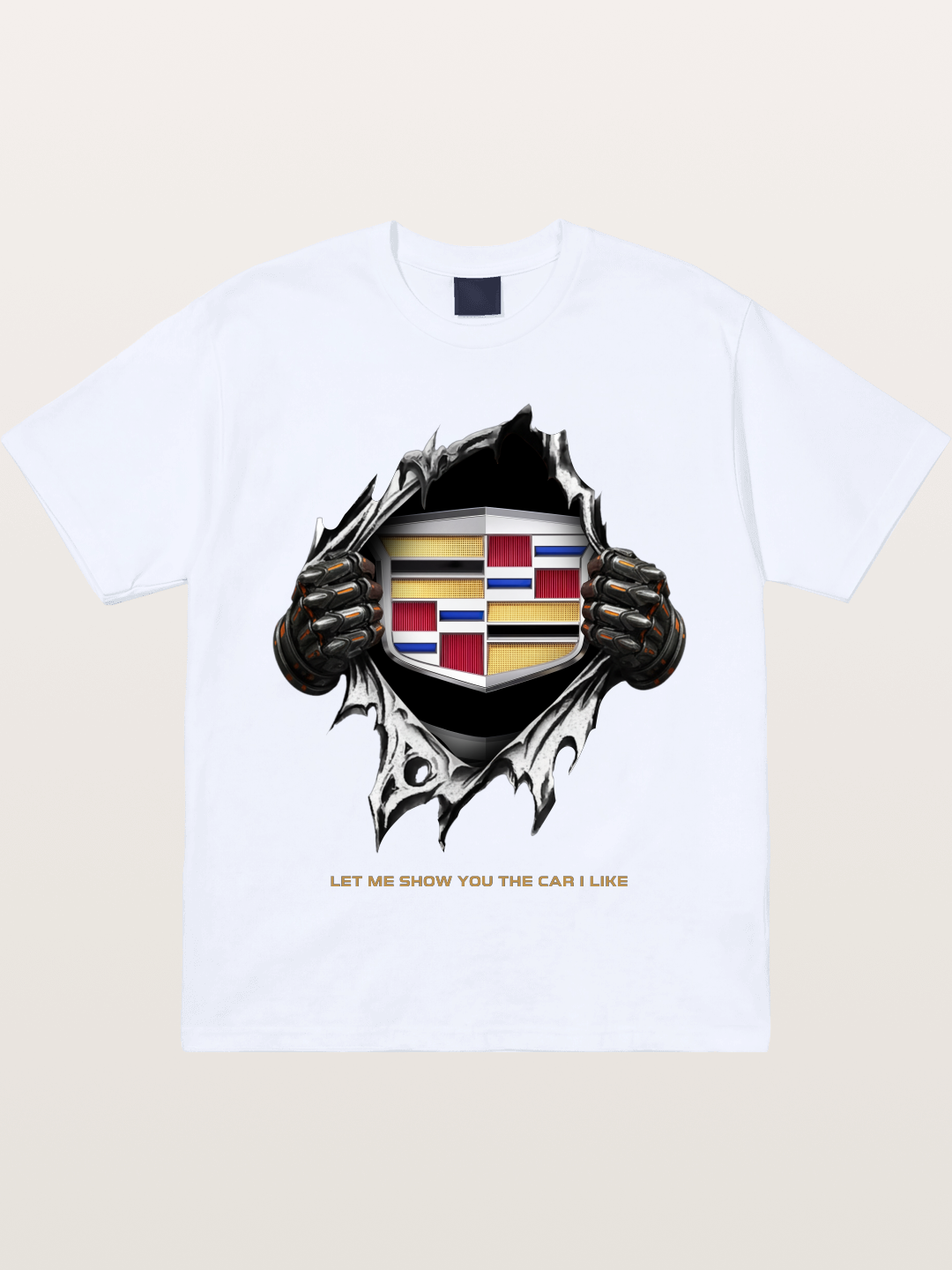 Cadillac Crest Tear Through Effect Gildan T-shirt