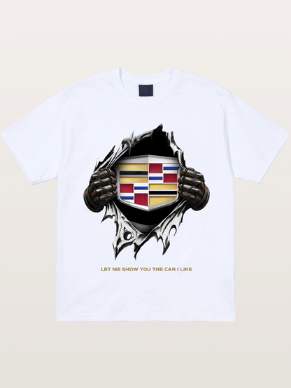 Cadillac Crest Tear Through Effect Gildan T-shirt