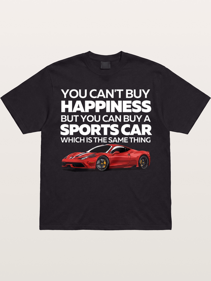 Sports Car Happiness Quote Red Ferrari Gildan T-shirt