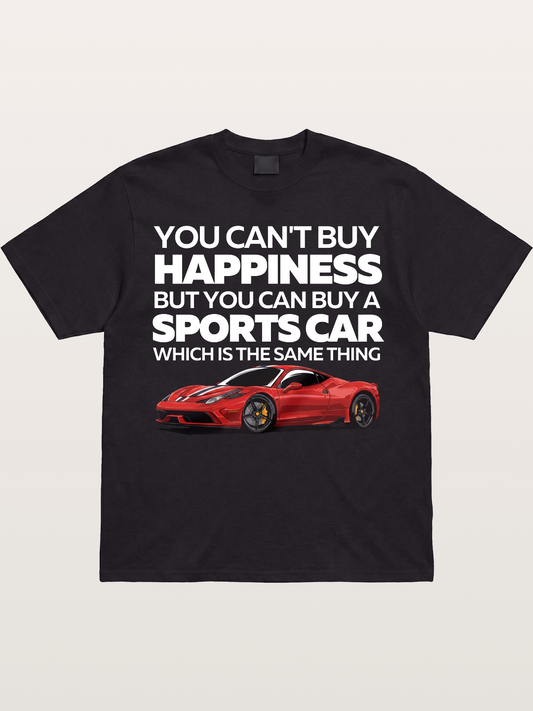 Sports Car Happiness Quote Red Ferrari Gildan T-shirt