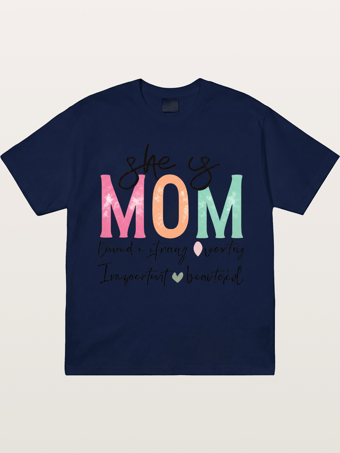 She is Mom Boho Pastel Print Gildan T-shirt