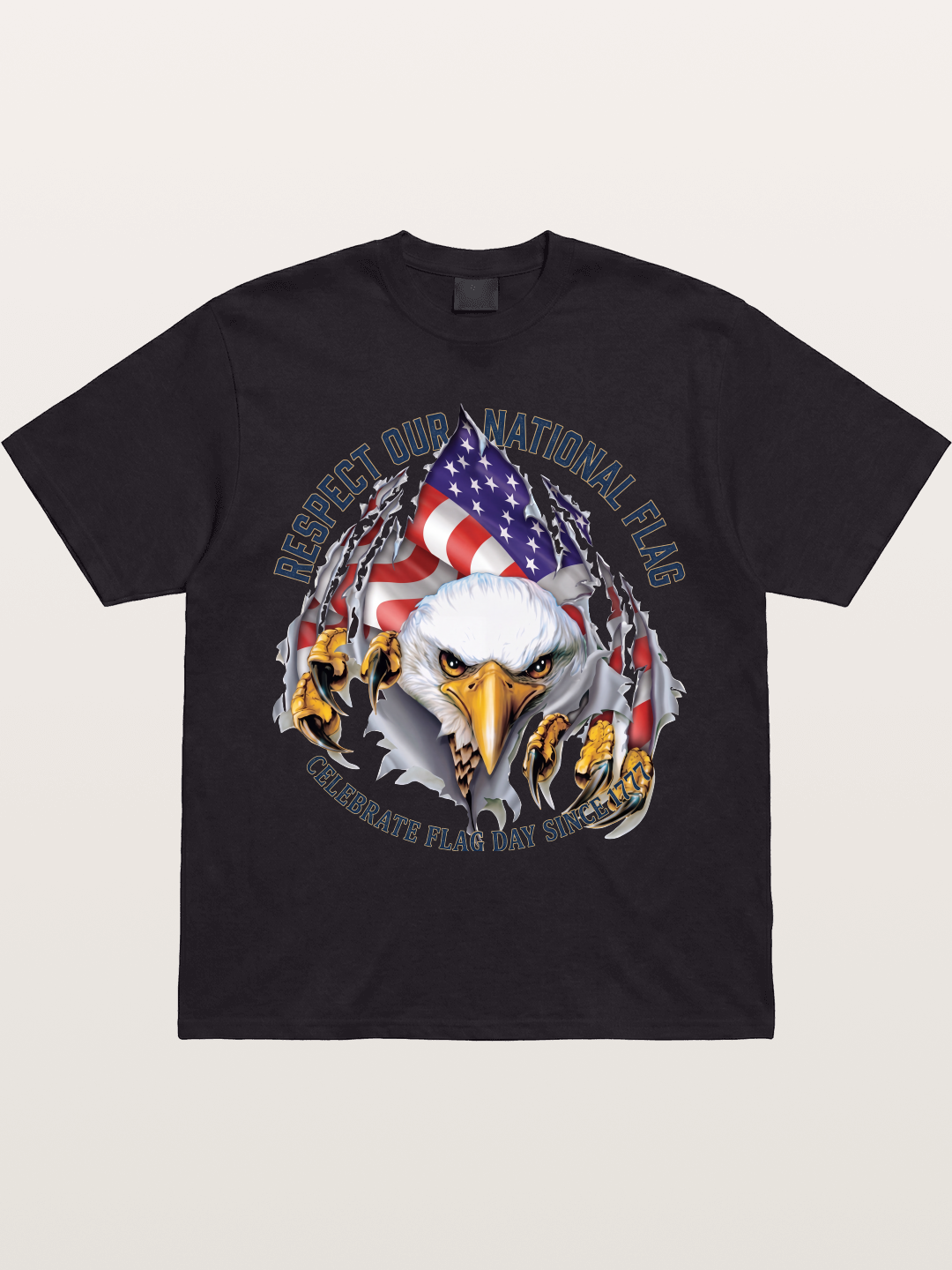 Ripped Flag Eagle Patriotic Print Gildan T-shirt