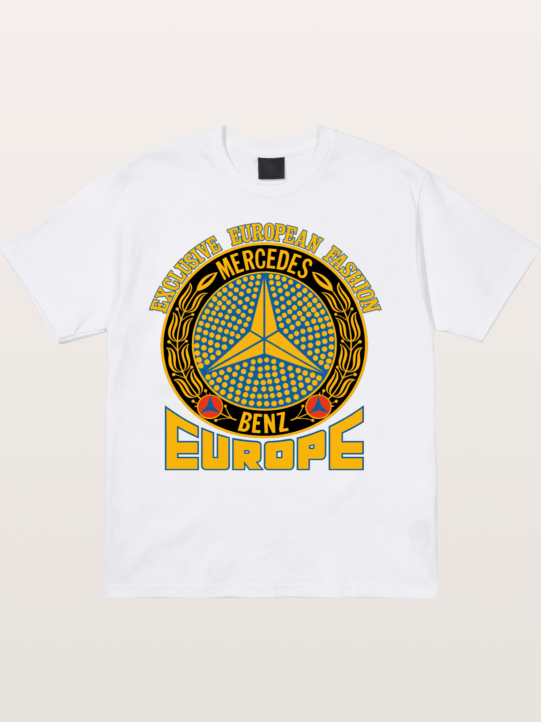European Fashion Mercedes Print Cotton T-shirt