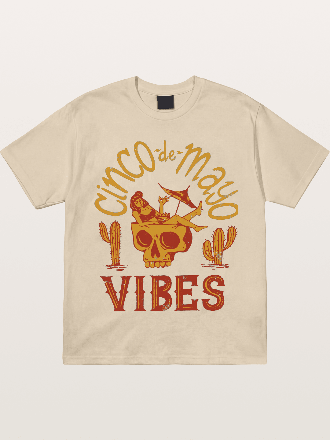 Cinco de Mayo Retro Skull Vibes Gildan T-shirt